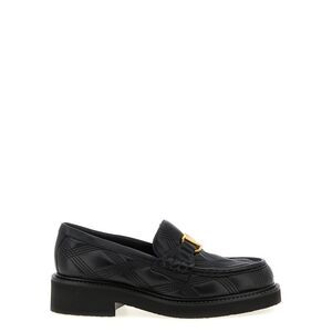 Valentino Garavani Black Lamb Leather Slip-On Women's Loafers
